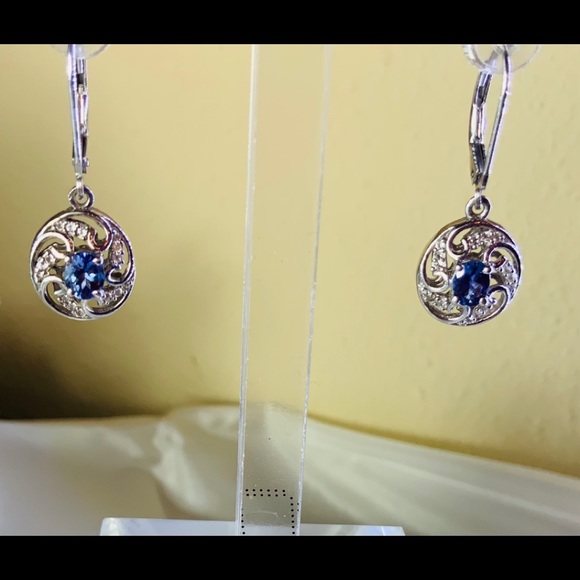 Genuine Tanzanite Fancy Swirl Earrings - Picture 4 of 8